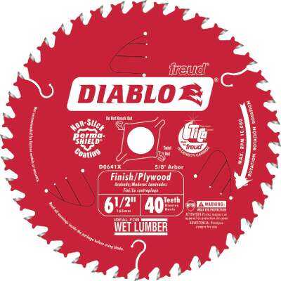 Diablo 6-1/2 In. 40-Tooth Finish/Plywood Circular Saw Blade